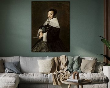 Portrait d'une femme assise tenant un éventail, Frans Hals