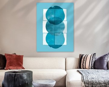 Skandinavischer Minimalismus Vintage Blau von Mad Dog Art