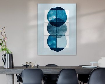 Scandinavisch minimalisme Aards blauw Indigo van Mad Dog Art