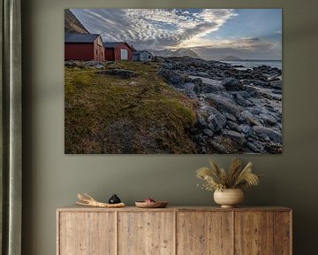 Boathouses on Lofoten by Frank Pietersen