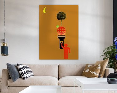 Voorbeeld van het werk in een kamer