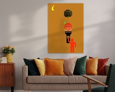 Voorbeeld van het werk in een kamer