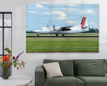 Abflug CityJet Fokker 50 (OO-VLR). von Jaap van den Berg