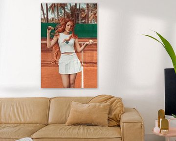 Venus Playing Tennis van Jonas Loose