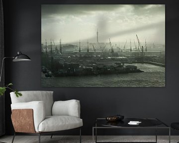 Blick auf den Hafen von Rotterdam von Hans Hordijk