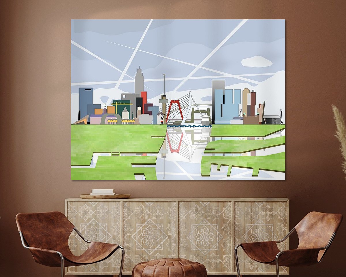 Voorbeeld van het werk in een kamer