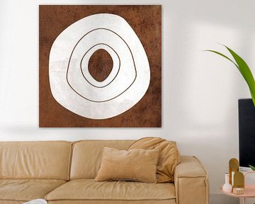Abstrakte geometrische Kreise in Grunge rostigem Braun 10 von Dina Dankers