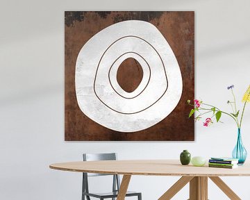 Cercles géométriques abstraits en brun rouillé grunge 10 sur Dina Dankers