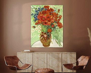 Vase mit Gänseblümchen und Mohnblumen, Vincent van Gogh