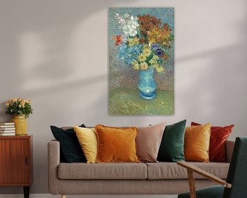 Flowers in a blue vase, Vincent van Gogh