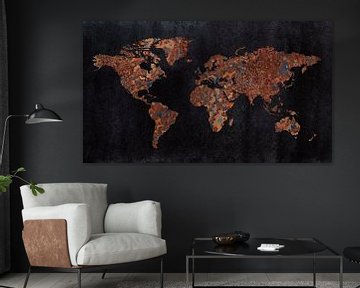 Weltkarte | Rust mit drei Strukturen von Wereldkaarten.Shop