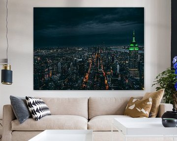 New Yorker Skyline bei Nacht | New York von Kwis Design