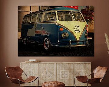 Volkswagen Kombi T1 1963 with oldtimers Gas station by Jan Keteleer