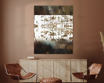 Vrijheid | Abstract landschap in een schilderachtig palet met bruin en taupe