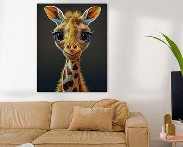 Cute baby giraffe van Bert Nijholt