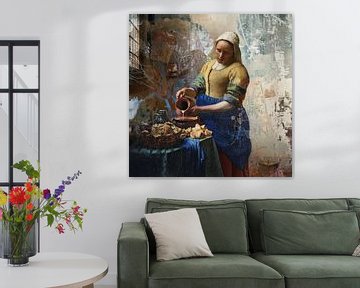 Het melkmeisje | naar het werk van Johannes Vermeer van MadameRuiz