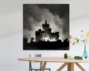 kasteel van de donkere nacht illustratie van Rando Fermando