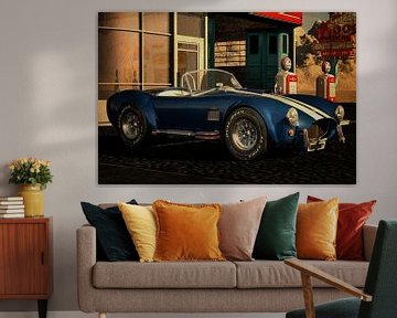 Ford AC Cobra 427 Shelby 1965 dans une ancienne station-service