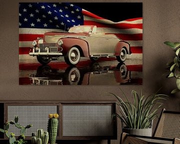 Chrysler New Yorker Highlander 1940 avec drapeau américain