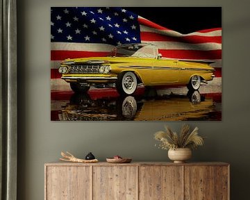 Chevrolet Impala 1959 avec drapeau américain