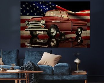 Chevrolet Apache met Amerikaanse vlag van Jan Keteleer