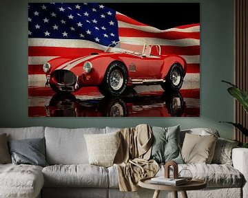 Ford AC Cobra 427 Shelby met Amerikaanse vlag