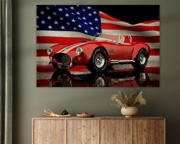 Ford AC Cobra 427 Shelby avec drapeau américain