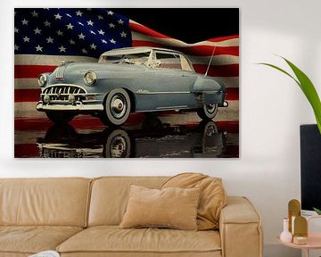 Pontiac Chieftain 1950 Hard Top Met Kist met Amerikaanse vlag van Jan Keteleer