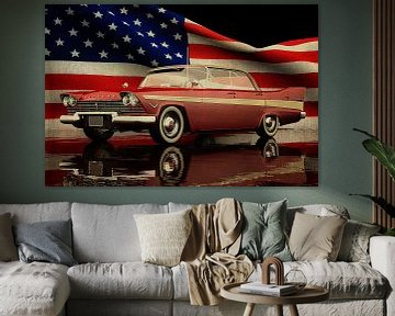 Plymouth Belvedere avec drapeau américain