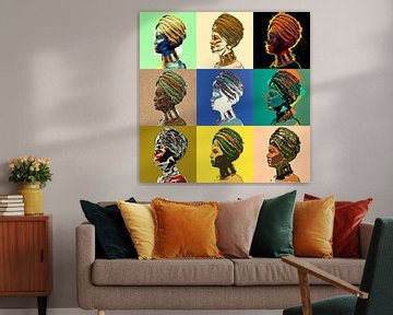 Kleurrijk portret van een Afrikaanse schoonheid van Arjen Roos