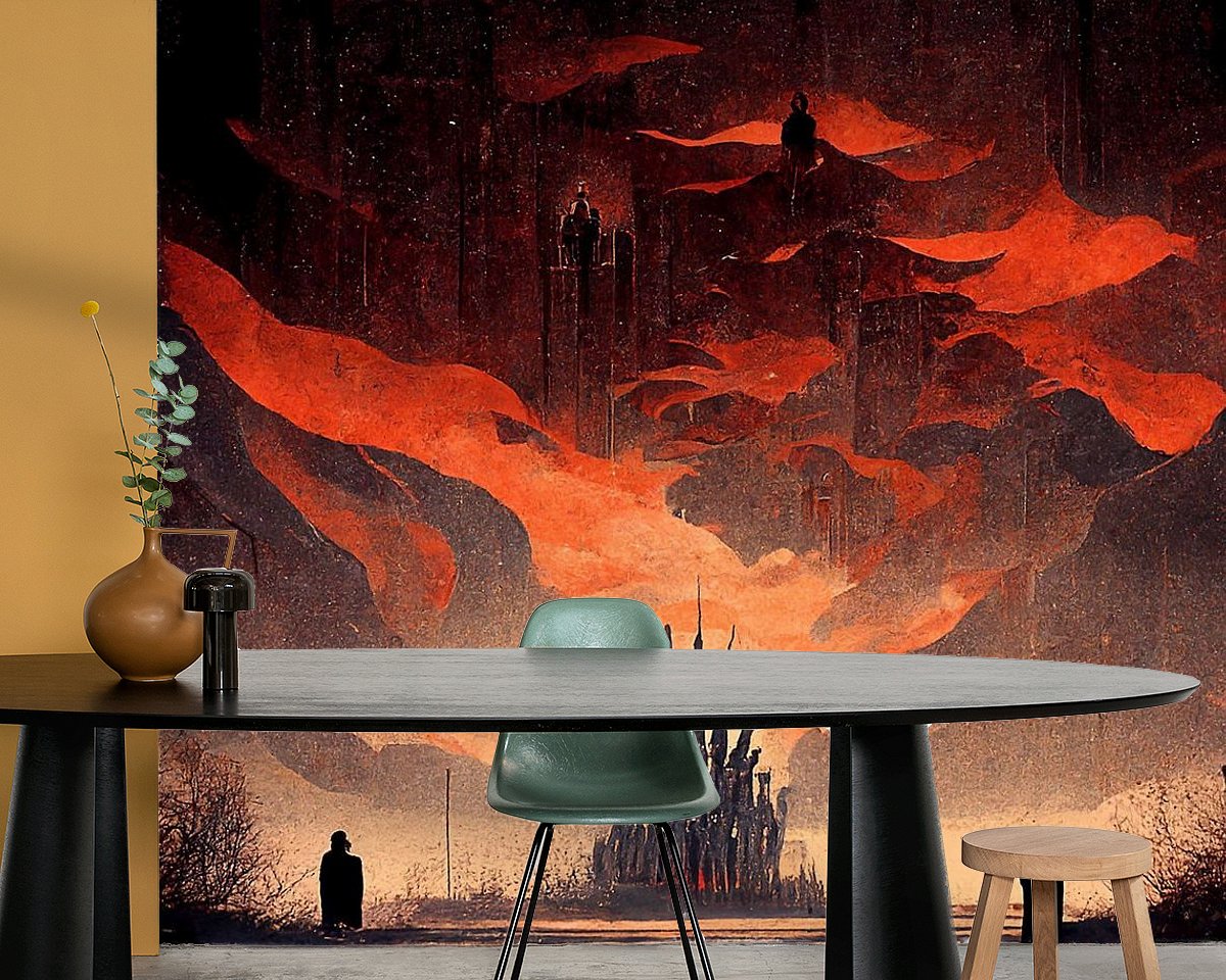 Voorbeeld van het werk in een kamer