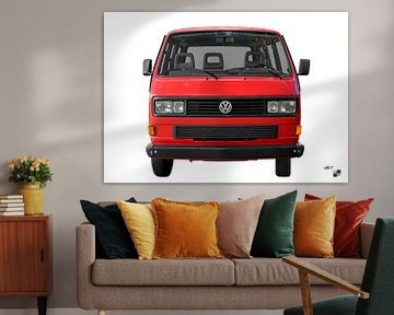VW Bus T3 in rood