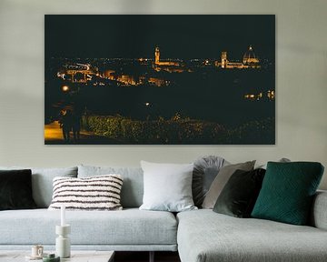 Skyline van Florence in de Nacht van Kwis Design