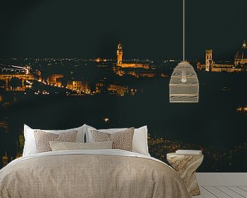 Skyline van Florence in de Nacht van Kwis Design