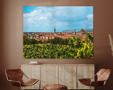 Skyline van Florence vanaf Piazzale Michelangelo van Kwis Design