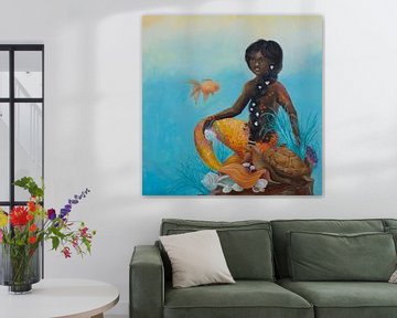 Mermaid with goldfish: Sirena by Anne-Marie Somers