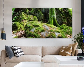 Moss overgrown stones and rocks by marlika art