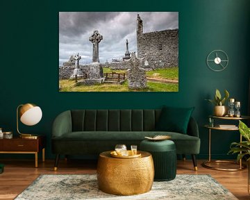 Ancient burial ground at Kilmacduagh abbey by Hanneke Luit