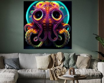 Vrolijke psychedelische octopus van Sandra Mater