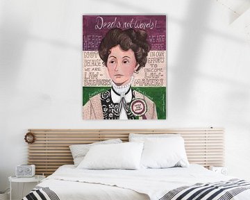 Portret van een vrouw, Emmeline Pankhurst van Caroline Bonne Müller