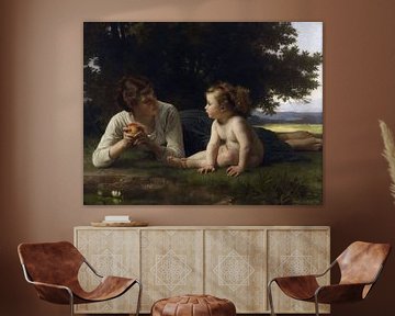 William-Adolphe Bouguereau, Verleiding, 1880 van Atelier Liesjes
