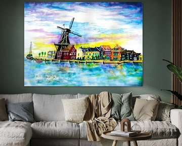 Spaarne, Haarlem full of color by Maria Lakenman