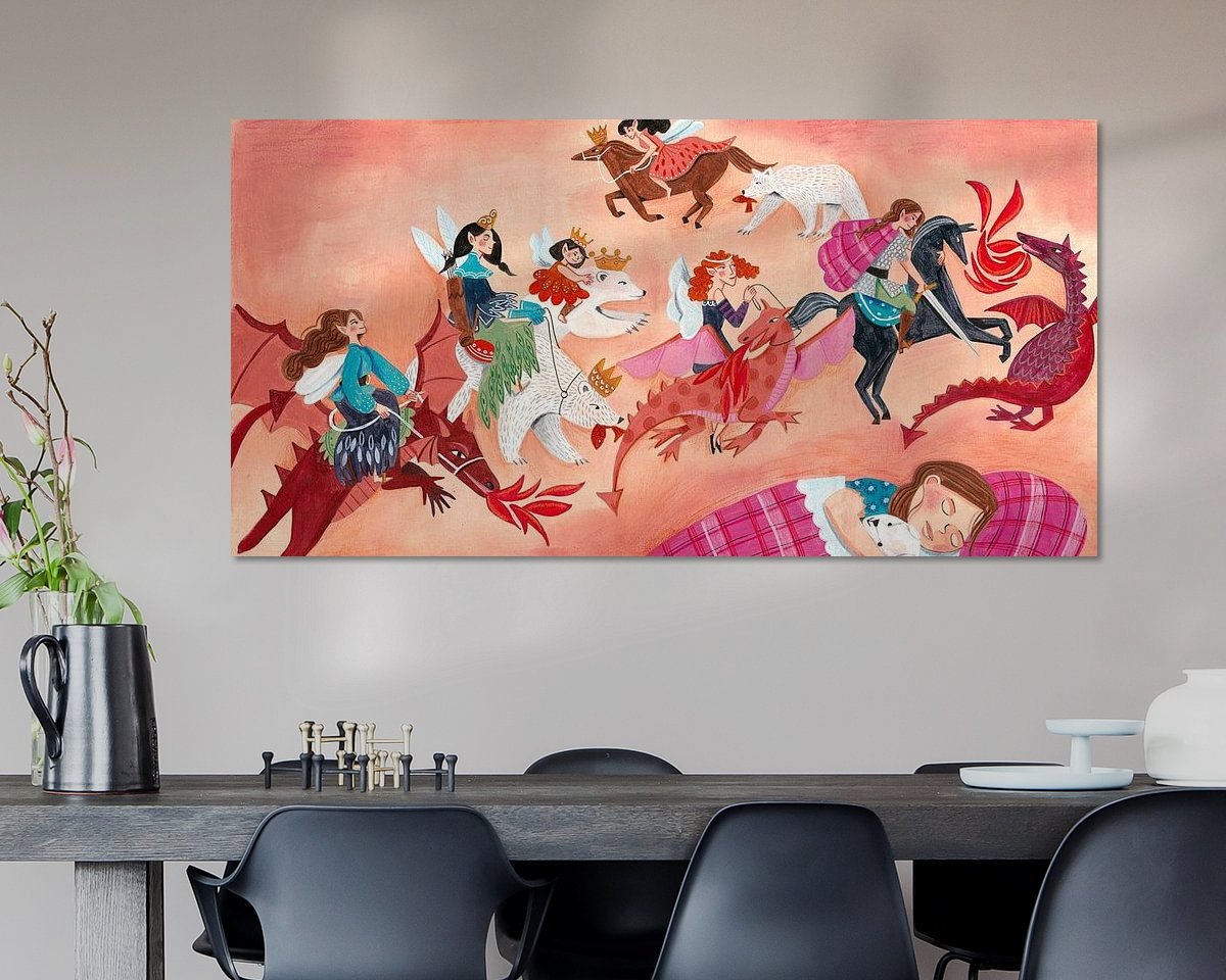 Voorbeeld van het werk in een kamer