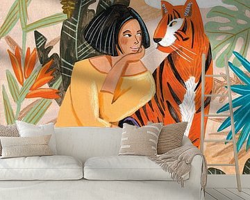 Woman with tiger by Caroline Bonne Müller