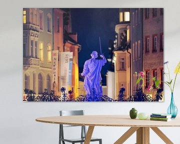 Statue of Justitia on the Haidplatz in Regensburg, Bavaria by Robert Ruidl