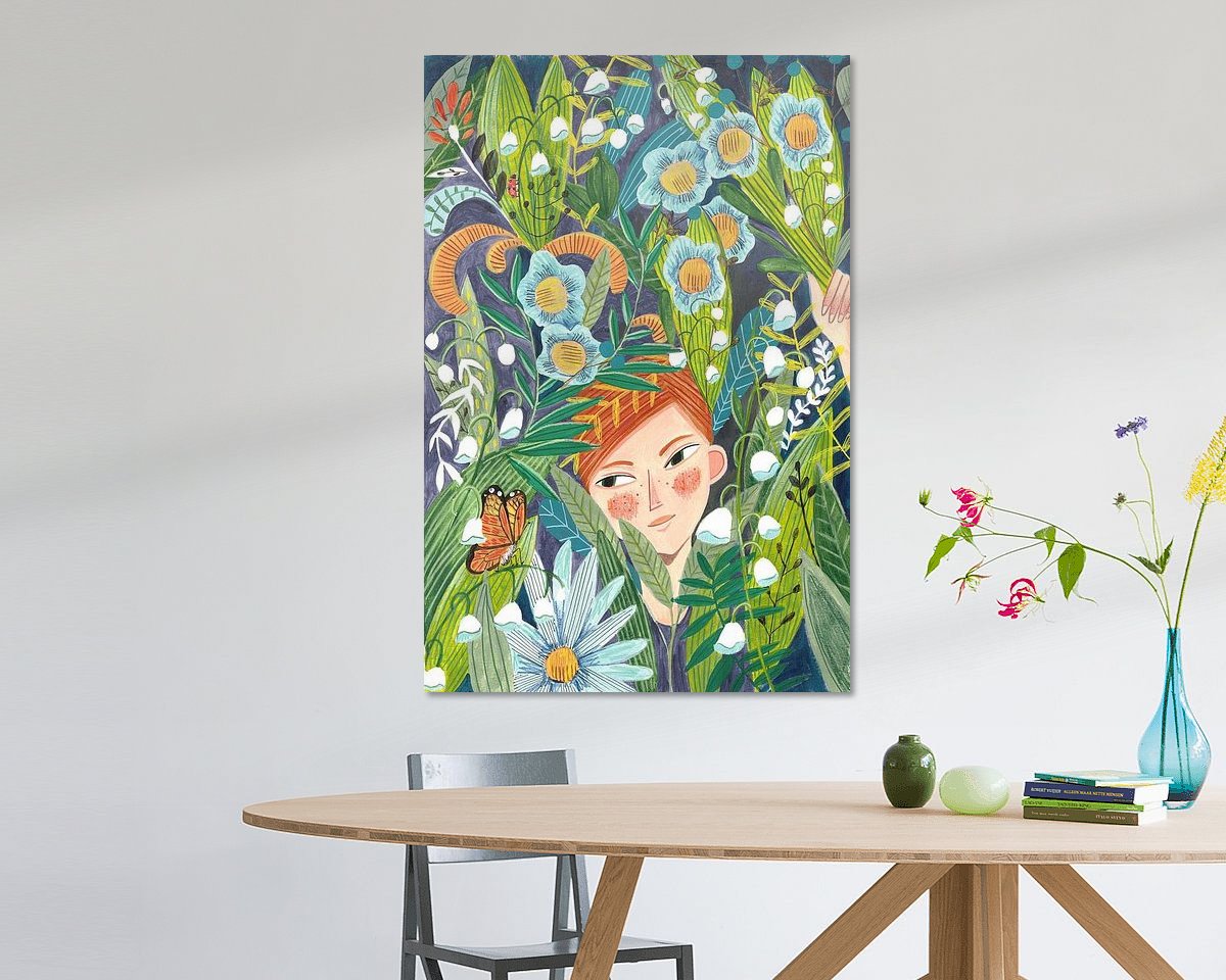 Voorbeeld van het werk in een kamer