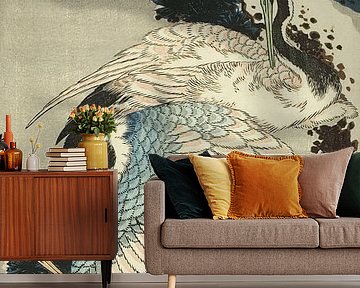 Kraniche auf schneebedeckter Kiefer, Katsushika Hokusai 葛飾 北斎, um 1834, The Art Institute of Chicago