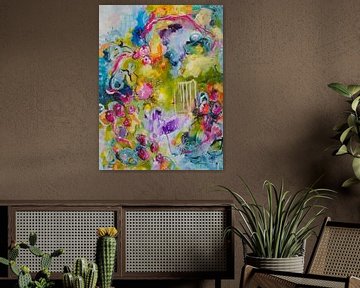 Eden's Night Out - kleurrijk modern abstract schilderij