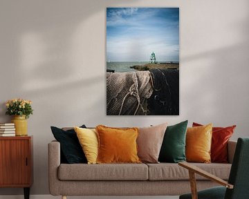 Lighthouse outer harbor east Stavoren by Vera de Vries