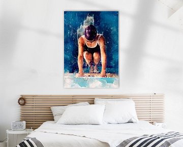 Swimmer sport art #swimmer by JBJart Justyna Jaszke